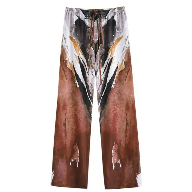 Wide-leg summer pants made of chiffon – Liana