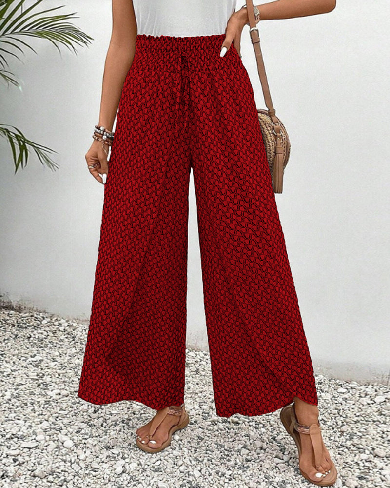 Damesbroek met hoge taille & geometrisch patroon – Sapphira