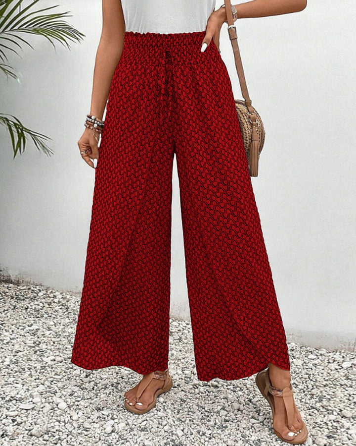 Damesbroek met hoge taille & geometrisch patroon – Sapphira