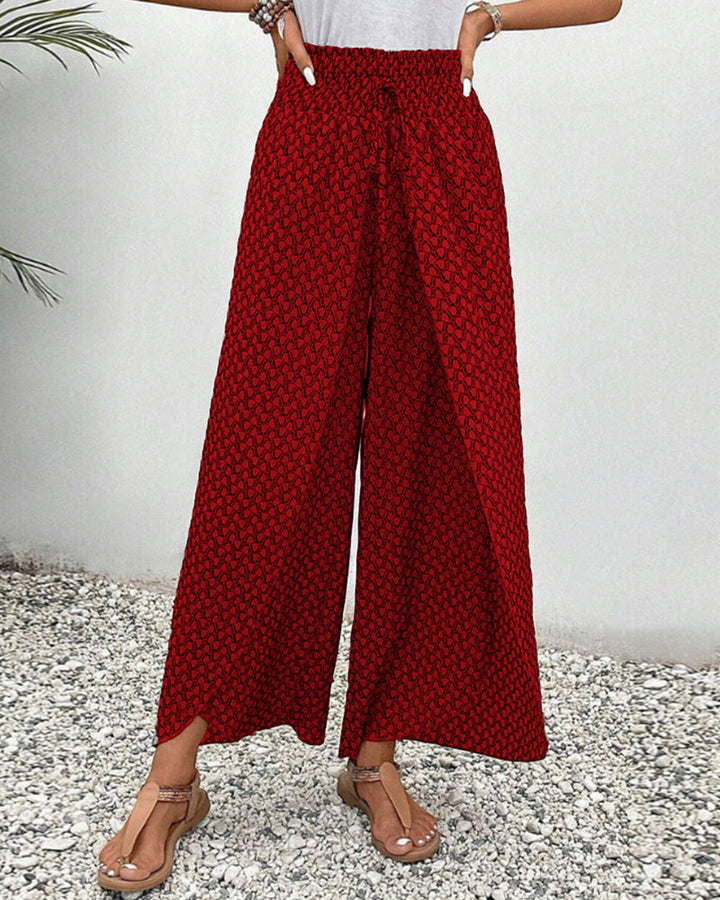 Damesbroek met hoge taille & geometrisch patroon – Sapphira