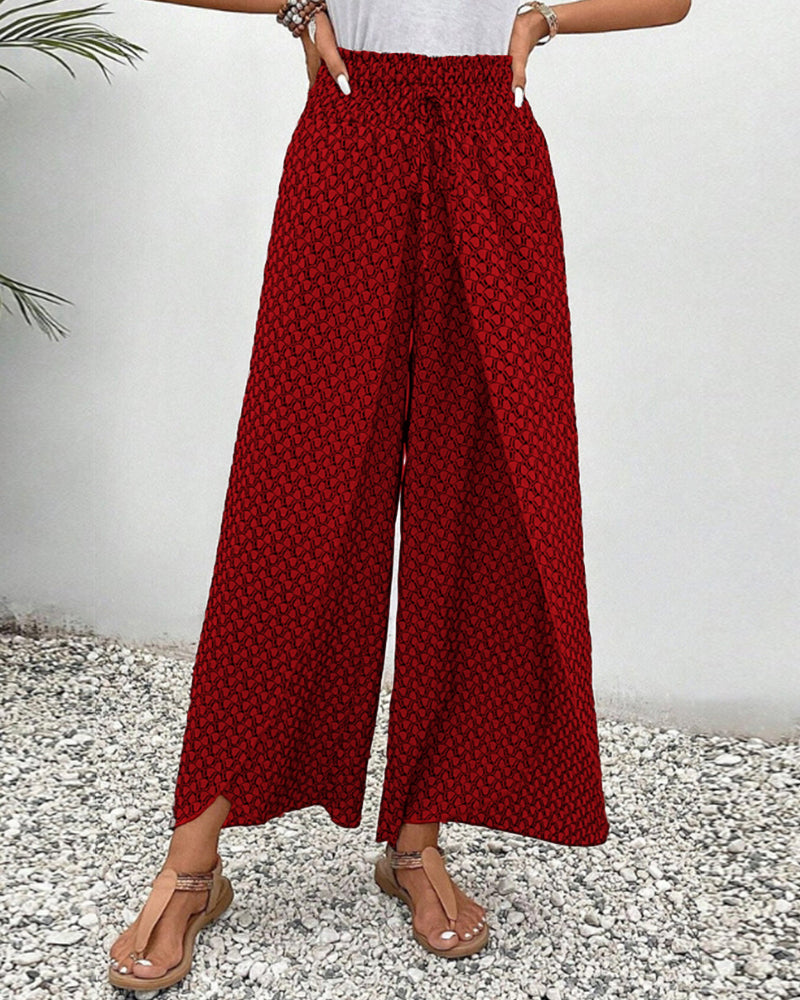 Damesbroek met hoge taille & geometrisch patroon – Sapphira