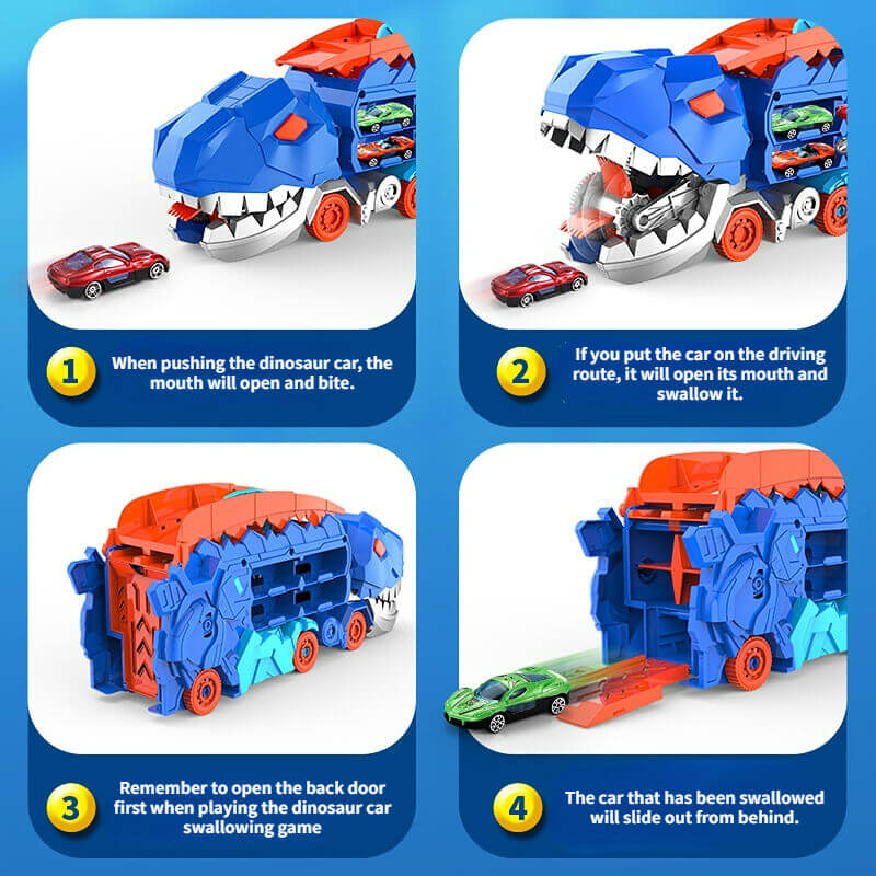 3-in-1 Race Truck for Kids - T-Rex Transporter