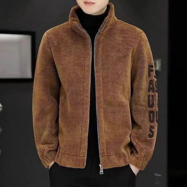 Padded Fleece Jacket with Stand-Up Collar - Arden