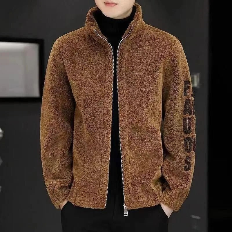 Padded Fleece Jacket with Stand-Up Collar - Arden