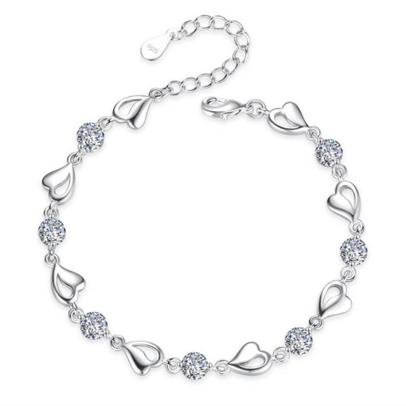 Silver Heart-Shaped Bracelet - Eloria