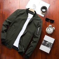 Light & trendy men's bomber jacket with zipper - Jaron