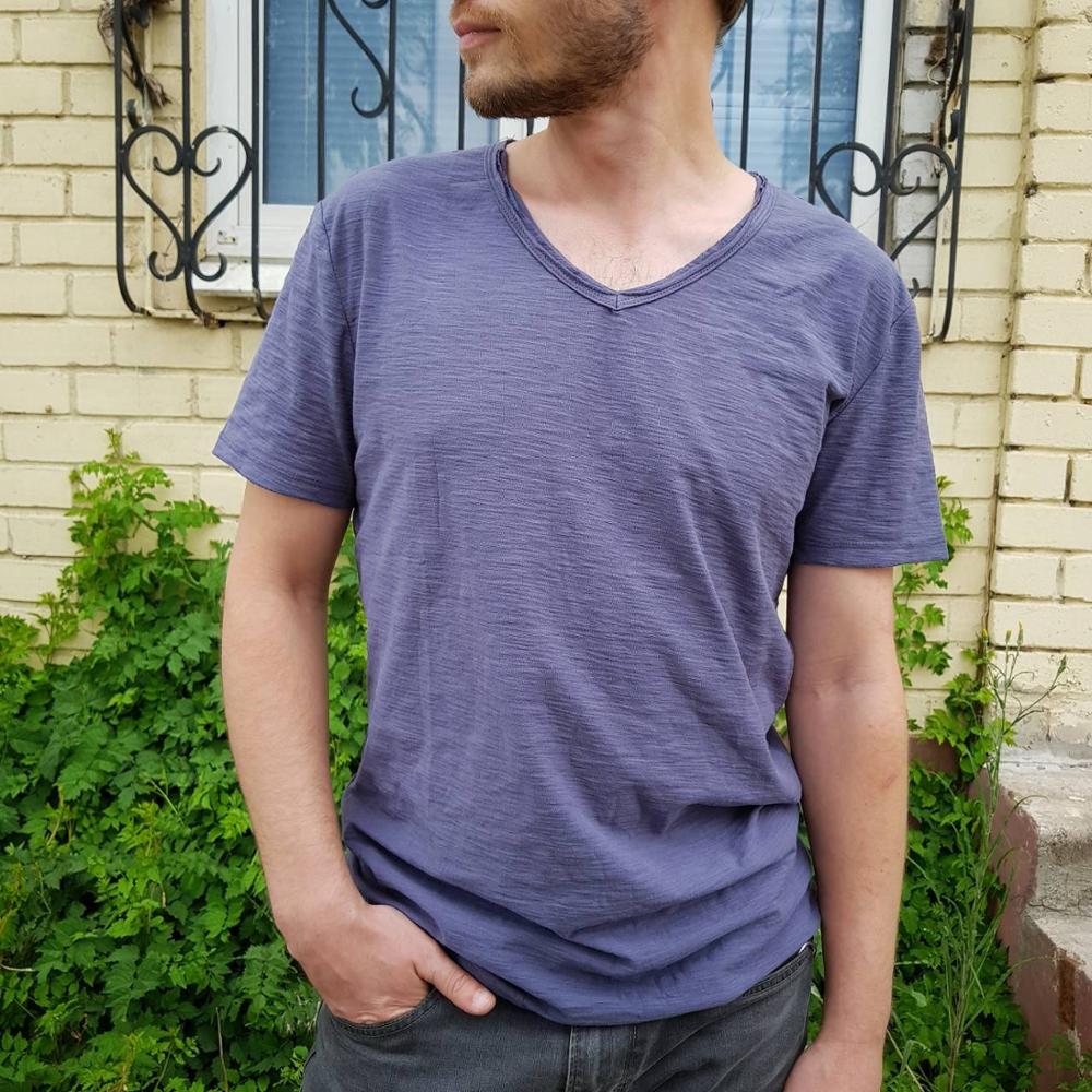 Men's V-neck linen shirt – Luca