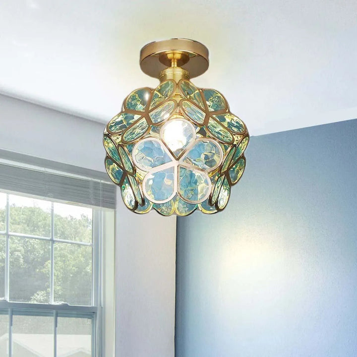 Glass Flower Ceiling Lamp - FloraGlow
