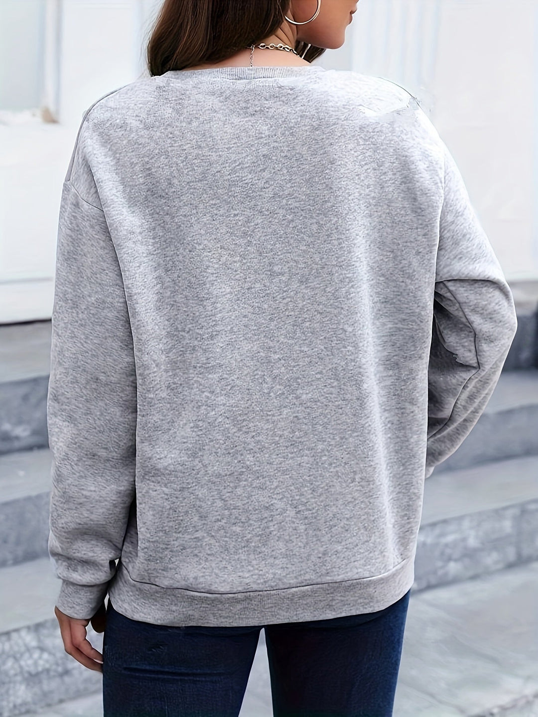 Casual Sweatshirt with Feather Print - Marisa