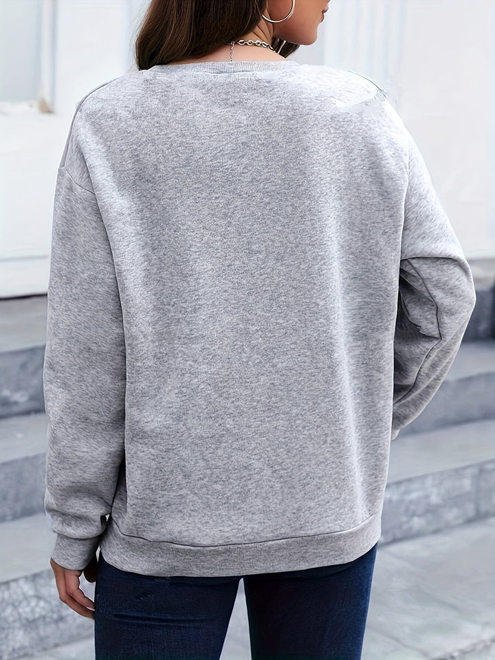 Casual Sweatshirt with Feather Print - Marisa