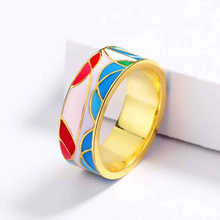 Classic Enamel Zirconia Ring - Nadia