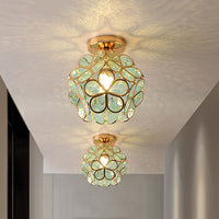 Artystyczna szklana lampa sufitowa z motywem kwiatowym - FlowerHall