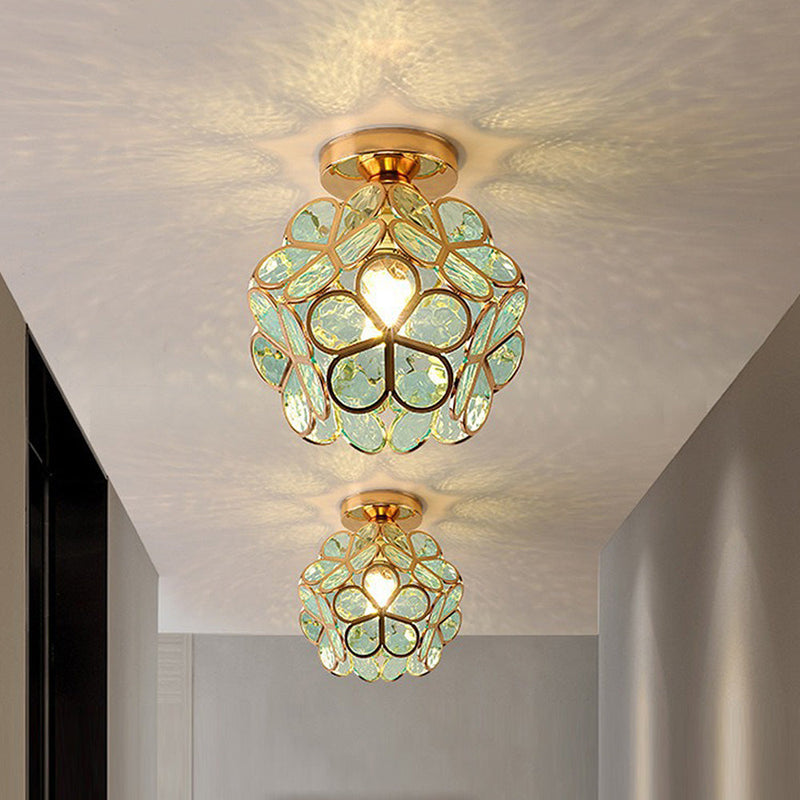Artystyczna szklana lampa sufitowa z motywem kwiatowym - FlowerHall