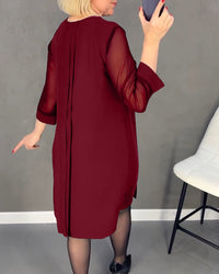 Trendy Shift Dress with Mesh Details - Gabrielle