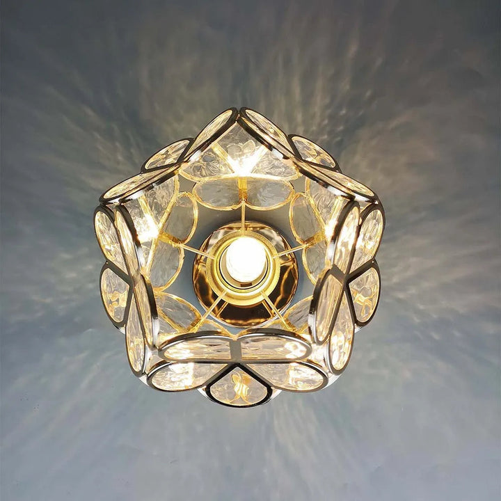 Artystyczna szklana lampa sufitowa z motywem kwiatowym - FlowerHall