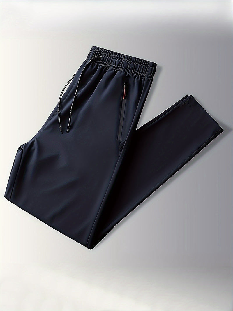 Solid Jogging Pants with Zipper Details - Milan