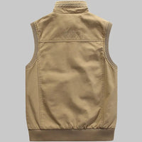 Vintage męska kamizelka outdoor z praktycznymi kieszeniami - Elias