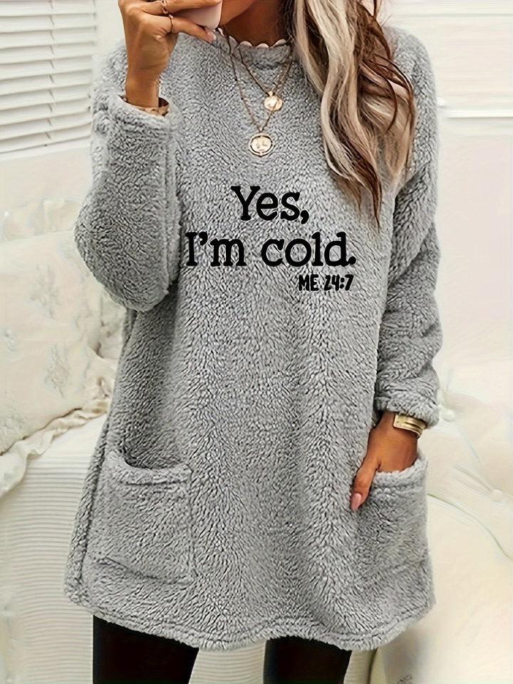 Comfortable Fleece Sweatshirt with Print - Luna