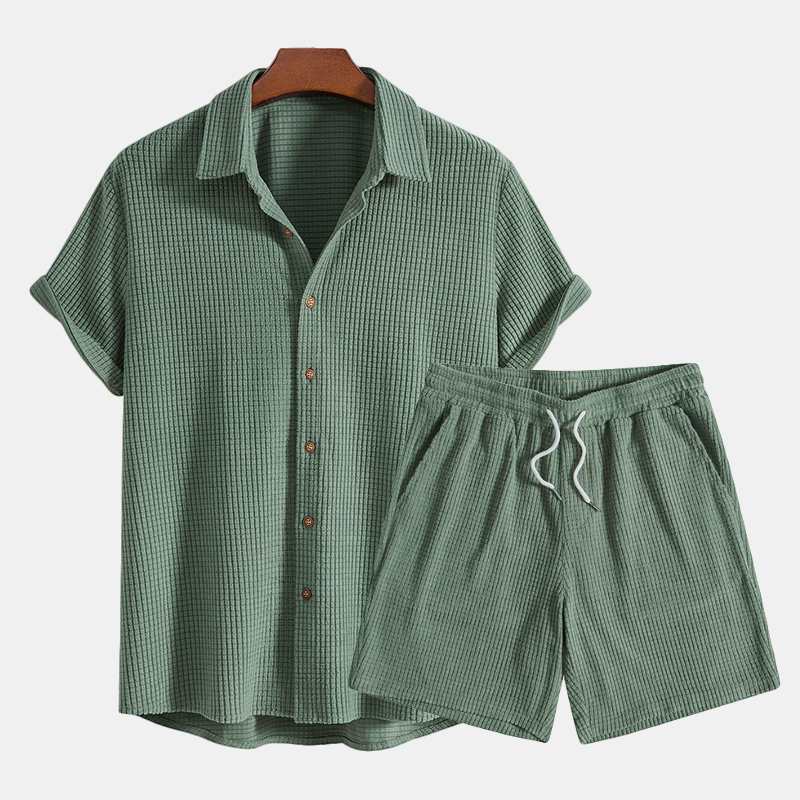 Men's Summer Lounge Set with Waffle Texture – Lenn