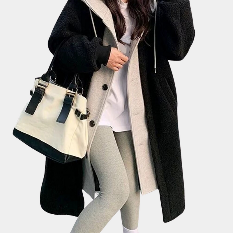 Casual Long Women's Coat with Hood - Isla