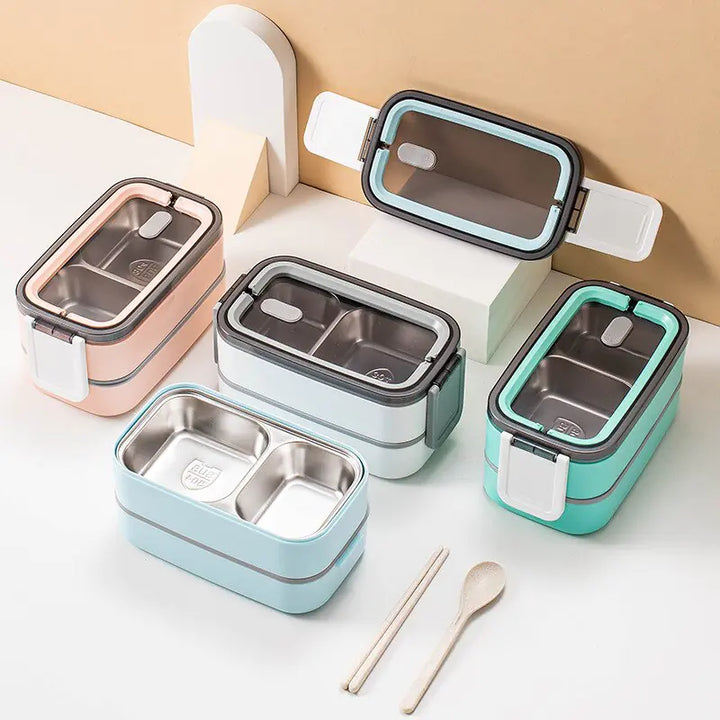 2-warstwowy pojemnik na lunch Bento ze stali nierdzewnej - MealMate