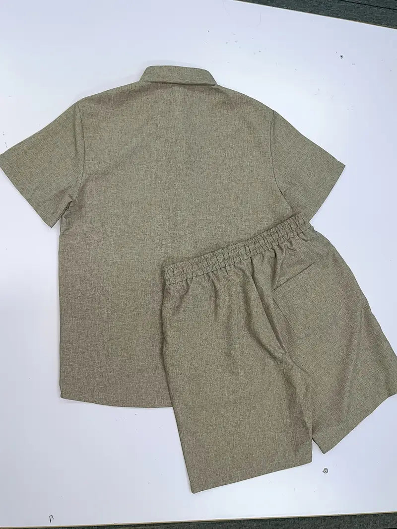 Fashionable Khaki Men's Summer Set – Dario