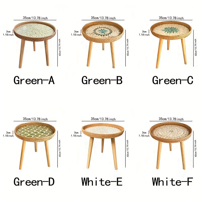 Scandinavian Rattan Side Table - Elin