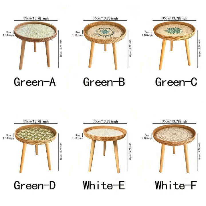 Scandinavian Rattan Side Table - Elin
