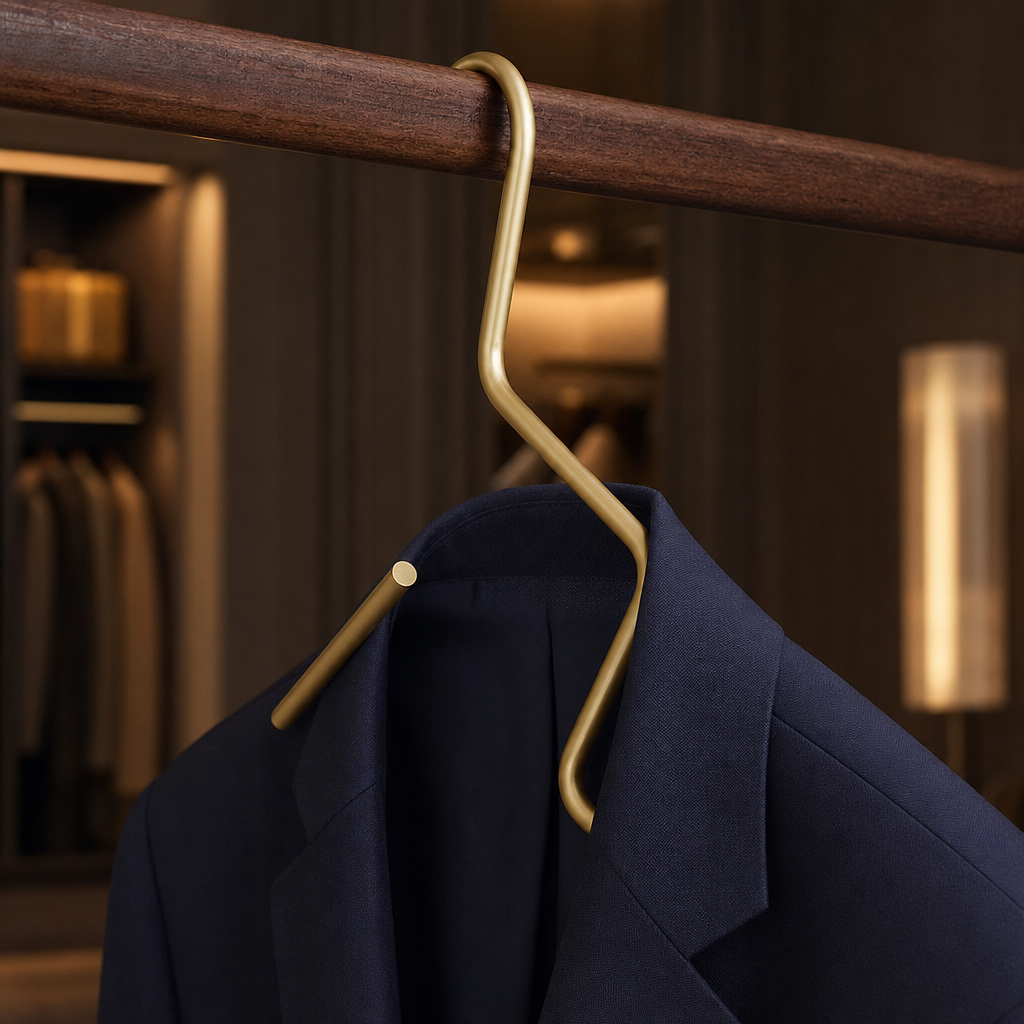 Elegante Garderobehangers in Mat Goud & Zilver – Hangelle — detail
