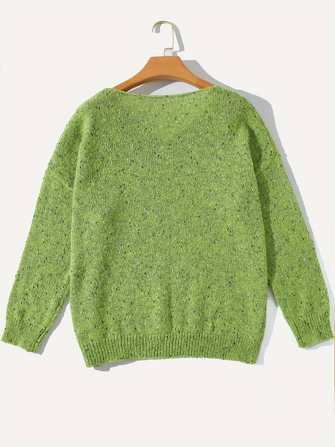 Losgebreide trui van veelkleurige wol - Lila