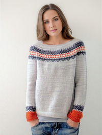 Skandynawski modny sweter z żywym wzorem - NordicChic