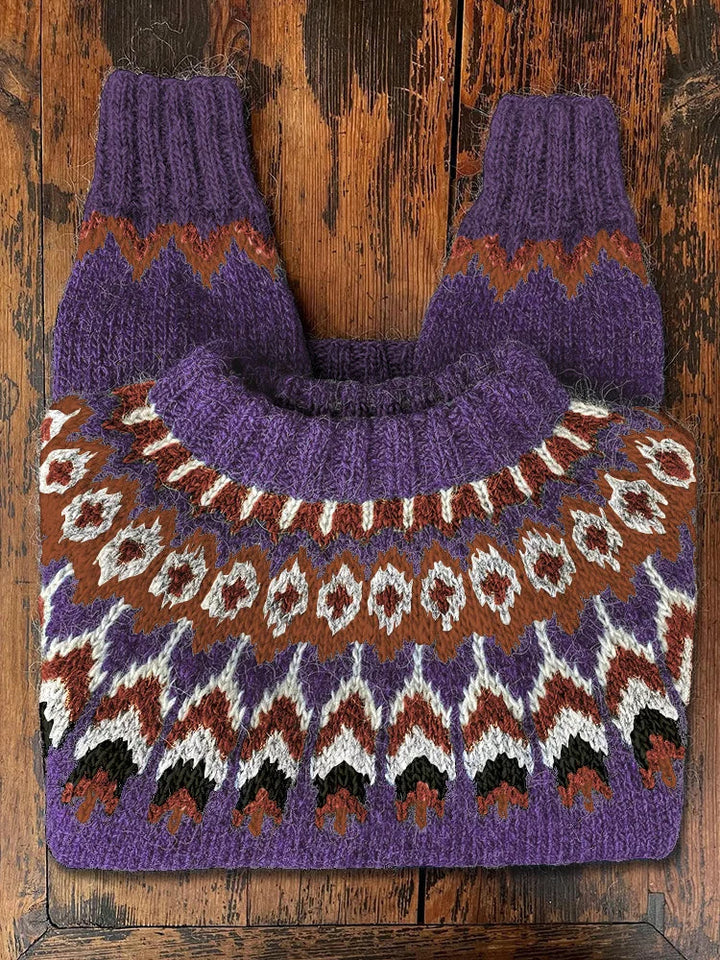 Retro dziergany sweter damski - Eloise