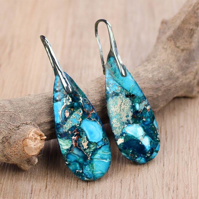 Drop-Shaped Imperial Stone Earrings - Amara