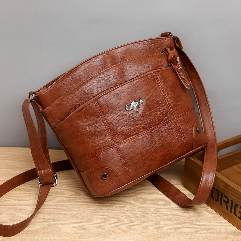 Stylish Leather Women's Shoulder Bag - Sabrina