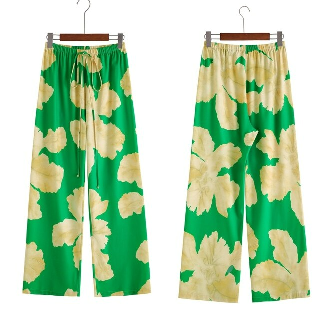 Wide-leg summer pants made of chiffon – Liana