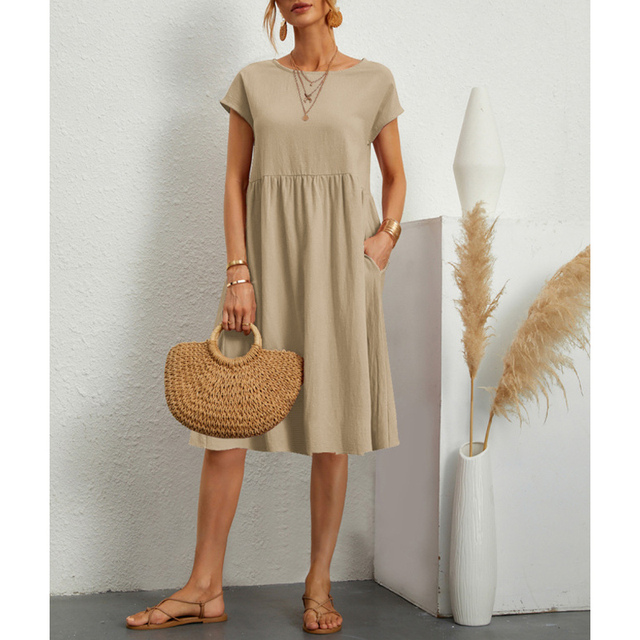 A-Lijn Jersey Midi Jurk - Elise