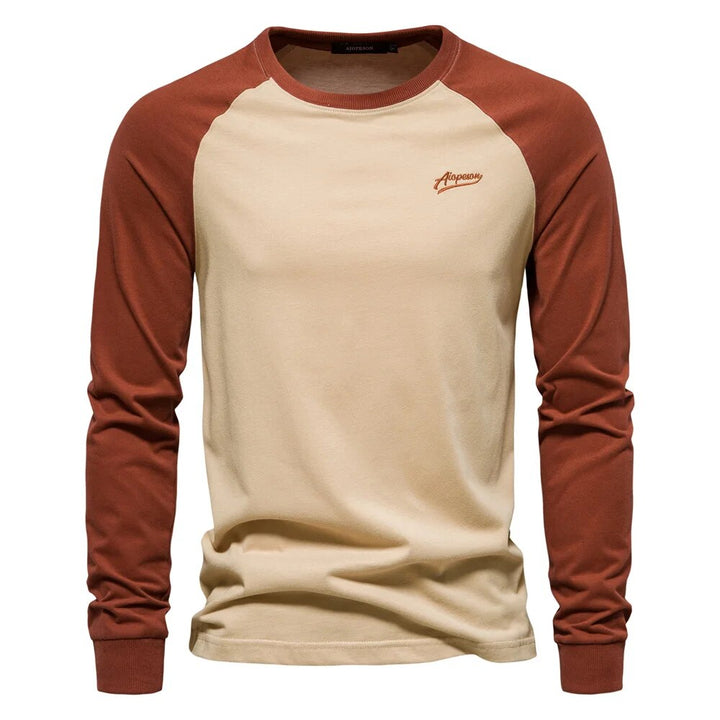 Sammy Jackson™ Patchwork Shirt | With round neck and long sleeves