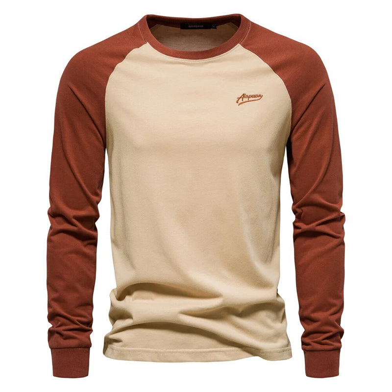 Sammy Jackson™ Patchwork Shirt | With round neck and long sleeves