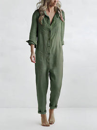 Casual Women's Jumpsuit with Button Closure - Amira