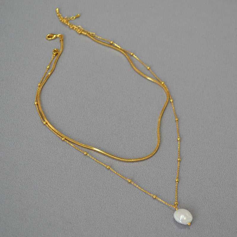 Stylish Baroque Pearl Necklace - Isaline