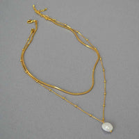 Stylish Baroque Pearl Necklace - Isaline