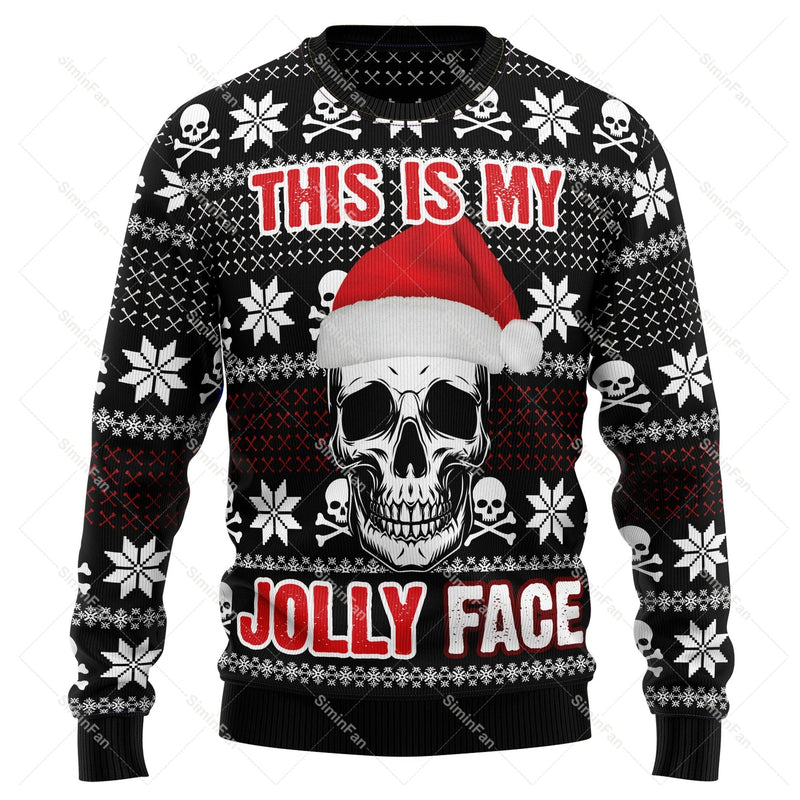 Sammy Jackson™ GrungeFest Christmas Sweater | Sweater with skull print