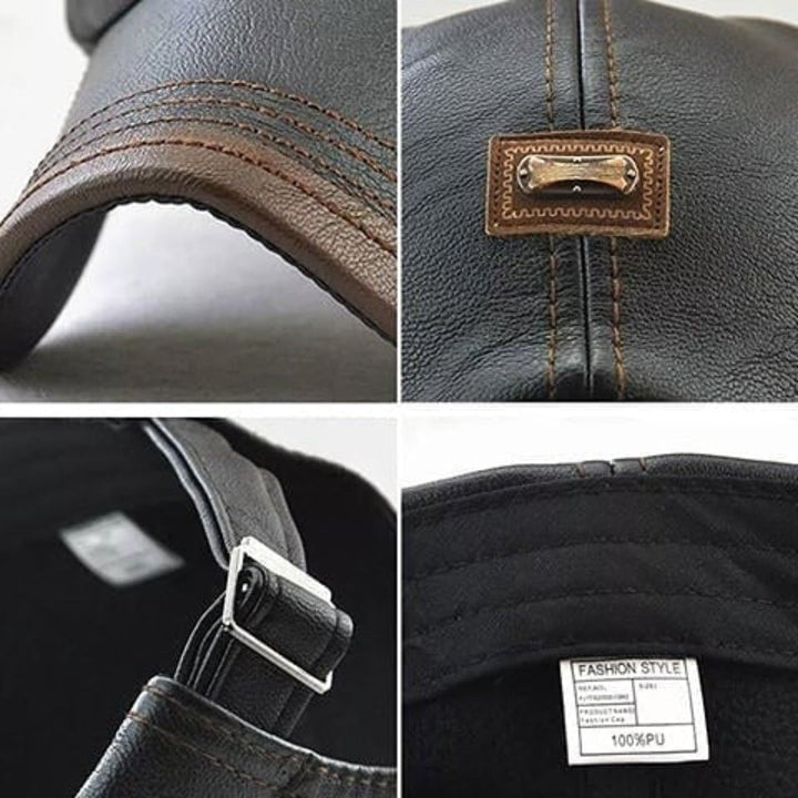 Retro Heren Leren Baret - HeritageCap