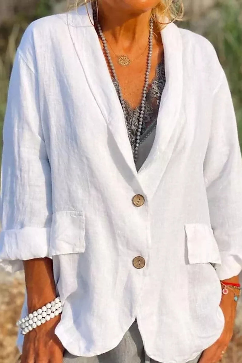 Light linen blazer for women with buttons - Clara