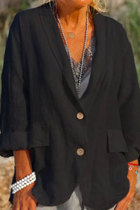 Light linen blazer for women with buttons - Clara
