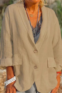Light linen blazer for women with buttons - Clara