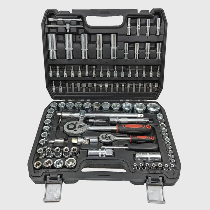 108-Piece Chrome Vanadium Socket Set – TorqueMaster