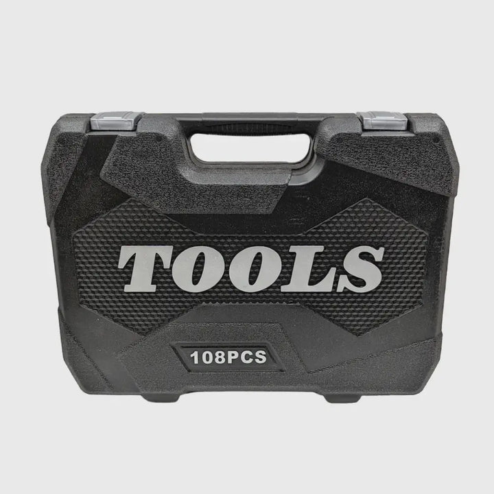 108-Piece Chrome Vanadium Socket Set – TorqueMaster