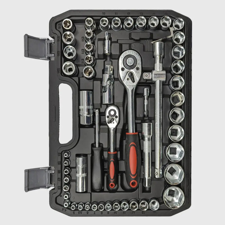 108-Piece Chrome Vanadium Socket Set – TorqueMaster