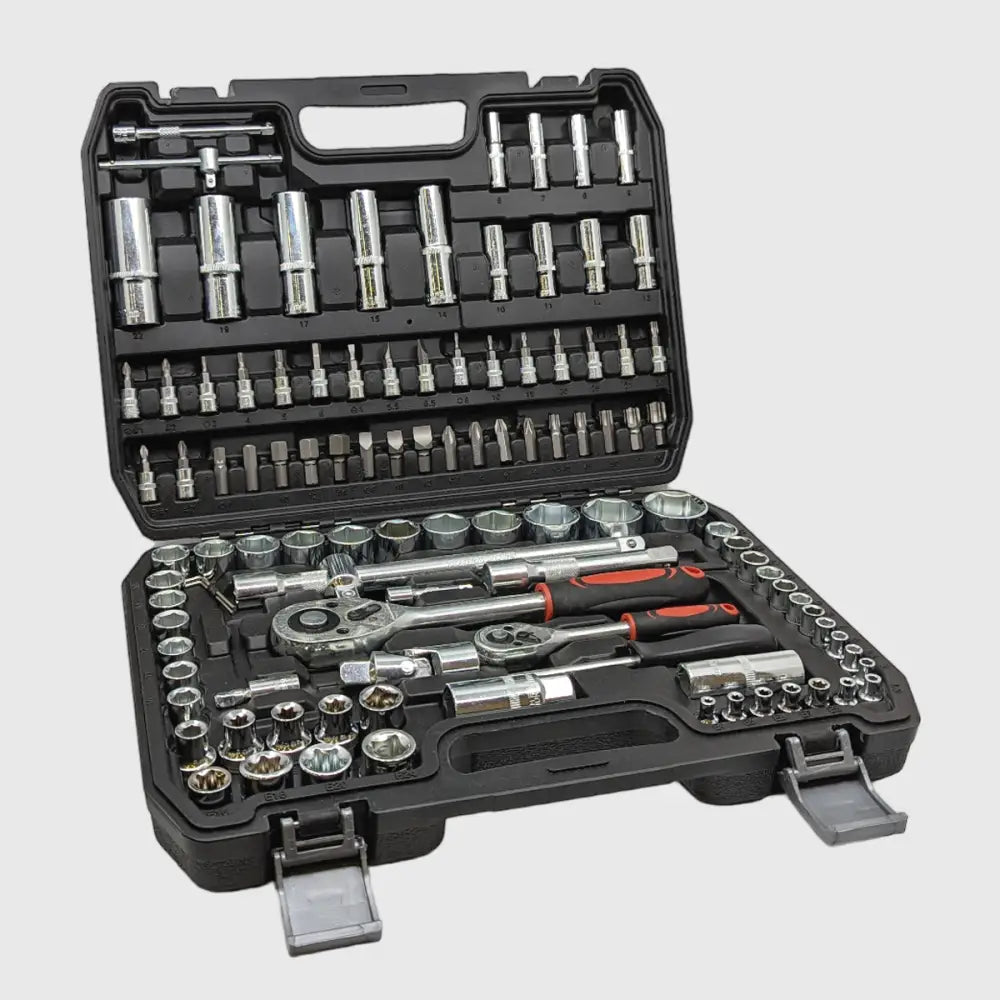 108-Piece Chrome Vanadium Socket Set – TorqueMaster